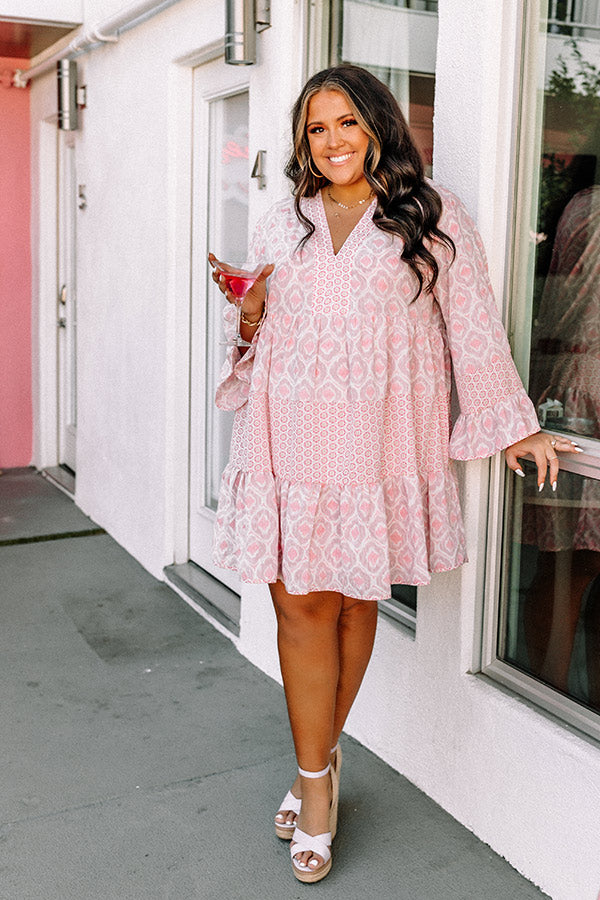 Beyond Chic Babydoll Dress In Blush Curves โ Impressions Online