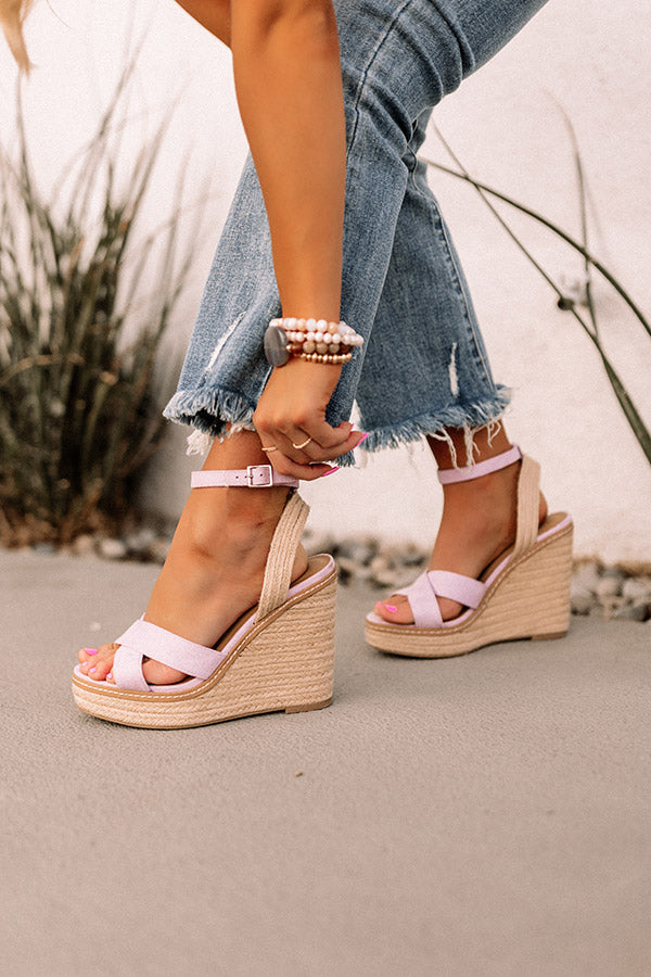 The Syra Espadrille Wedge In Lavender