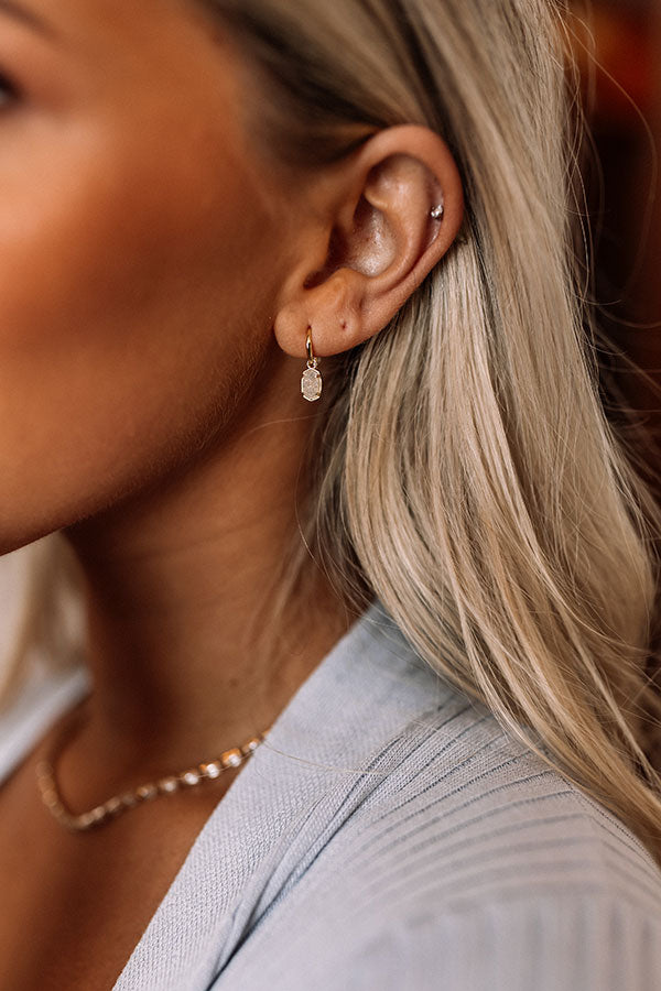 Kendra Scott Emilie Gold Drop Earrings In Iridescent Drusy