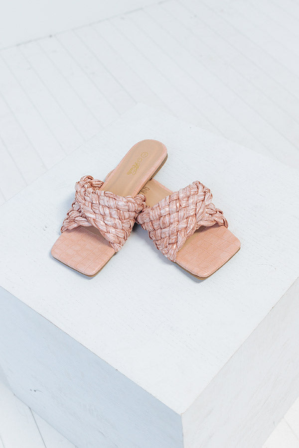 The Ellaway Woven Sandal In Rose Quartz