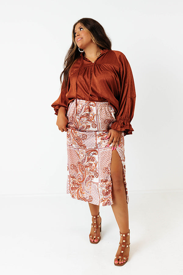 Really Dreamy Shift Top In Rust Curves