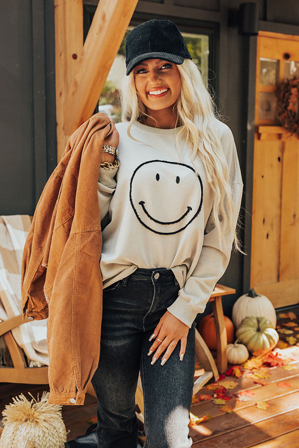 Kind Smile Sweatshirt In Grey – Impressions Online Boutique
