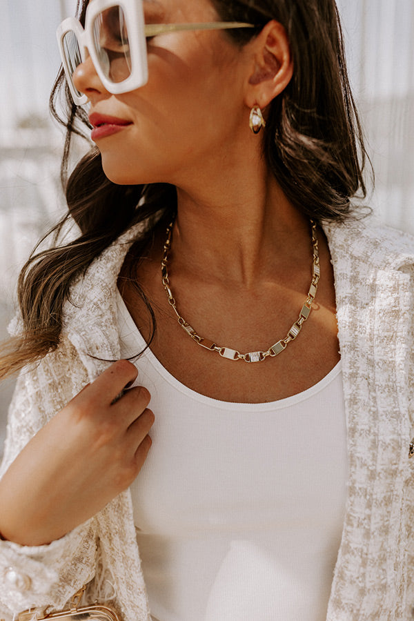Kendra Scott Jessie Gold Chain Necklace in White Crystal