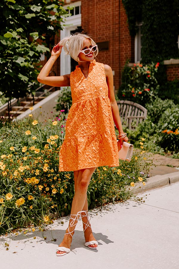 orange dress with yellow shoes Orange Fit and Flare Dress with Yellow Shoes Outfits (3 ideas & outfits)