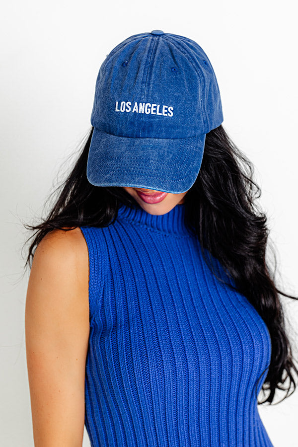 Los Angeles Embroidered Baseball Cap in Blue