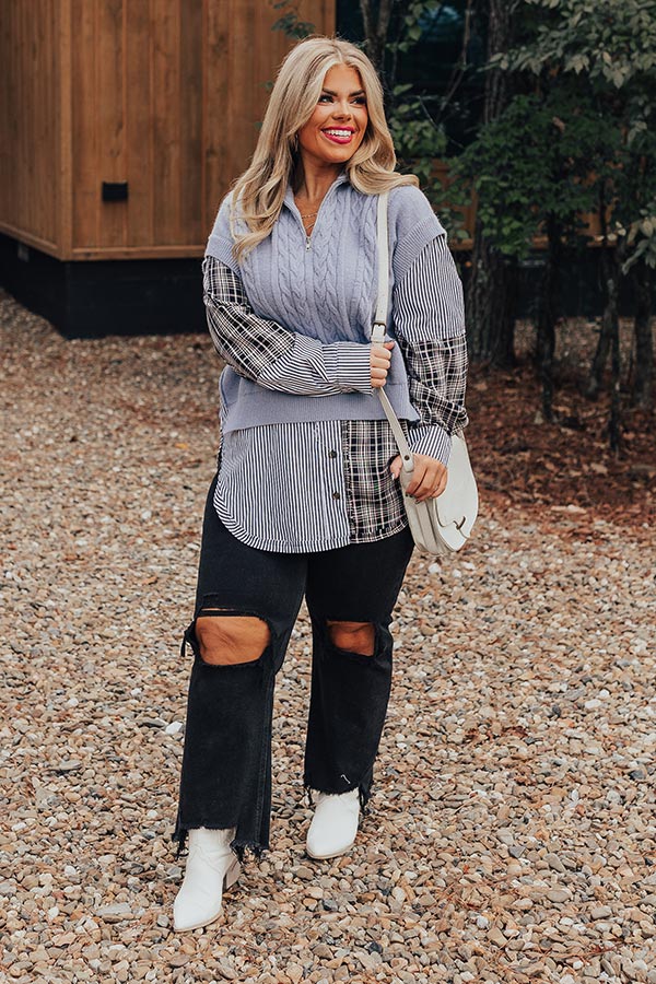 Runway Reverie Plaid Sweater Top Curves – Impressions Online Boutique