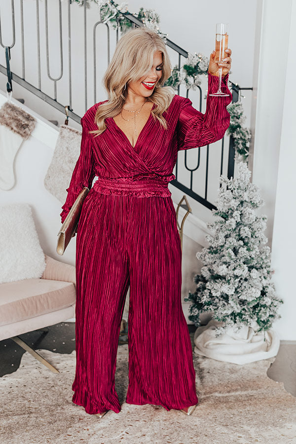 Luxe Lady Pleated Jumpsuit Curves