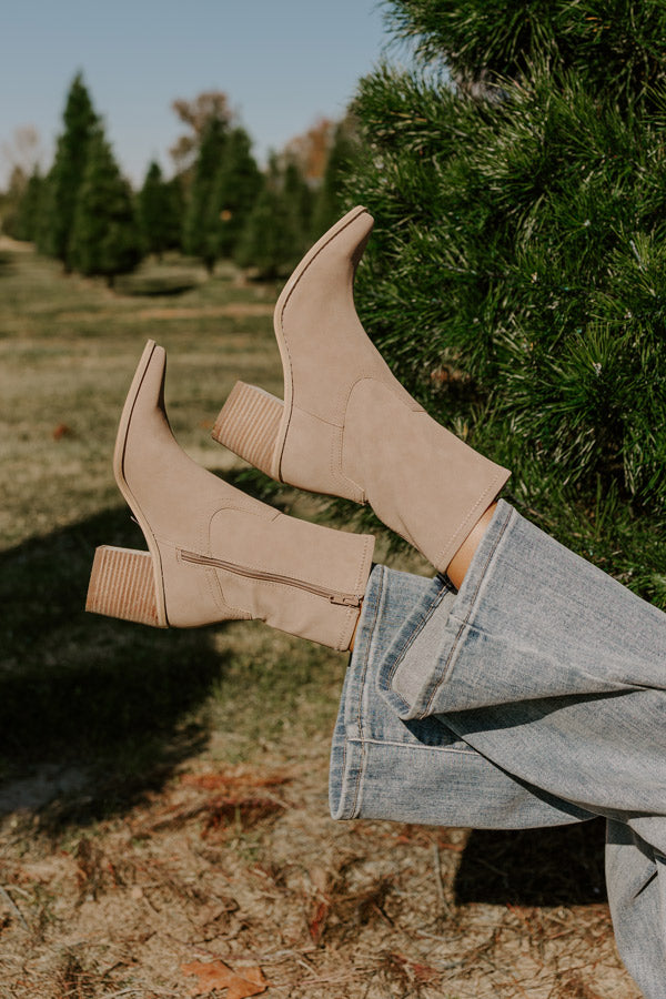 The Issey Faux Nubuck Boot In Taupe