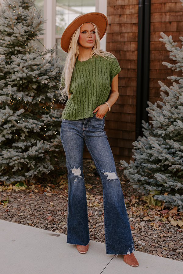 Meet Your Destiny Knit Top In Olive