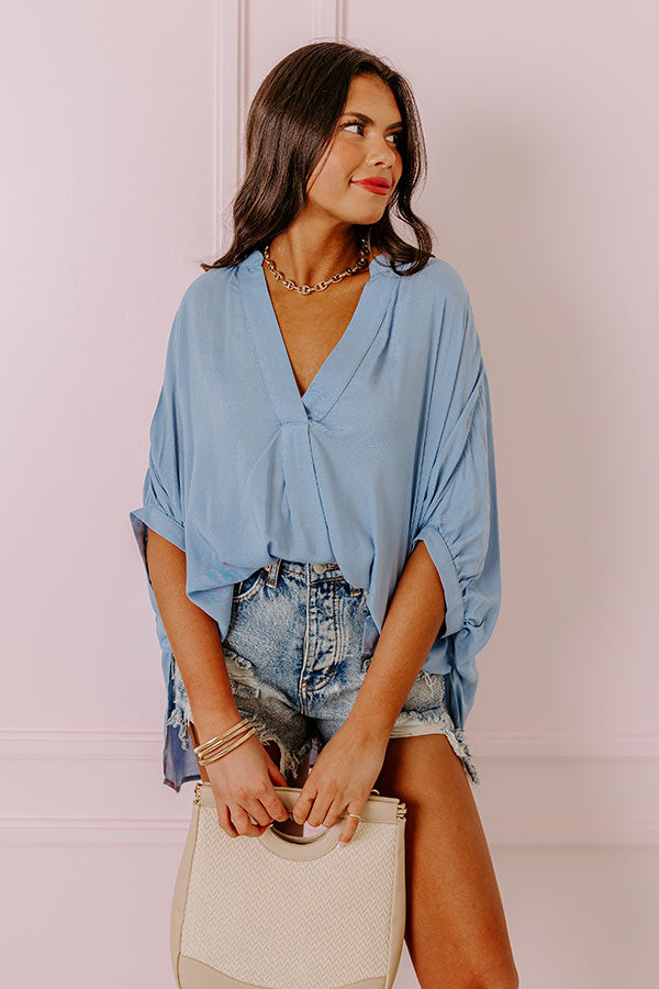 Sun-Kissed Sands Shift Top In Sky Blue