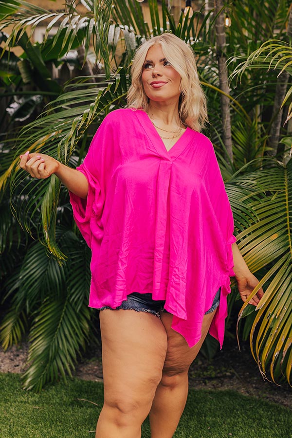Sun-Kissed Sands Shift Top In Fuchsia Curves