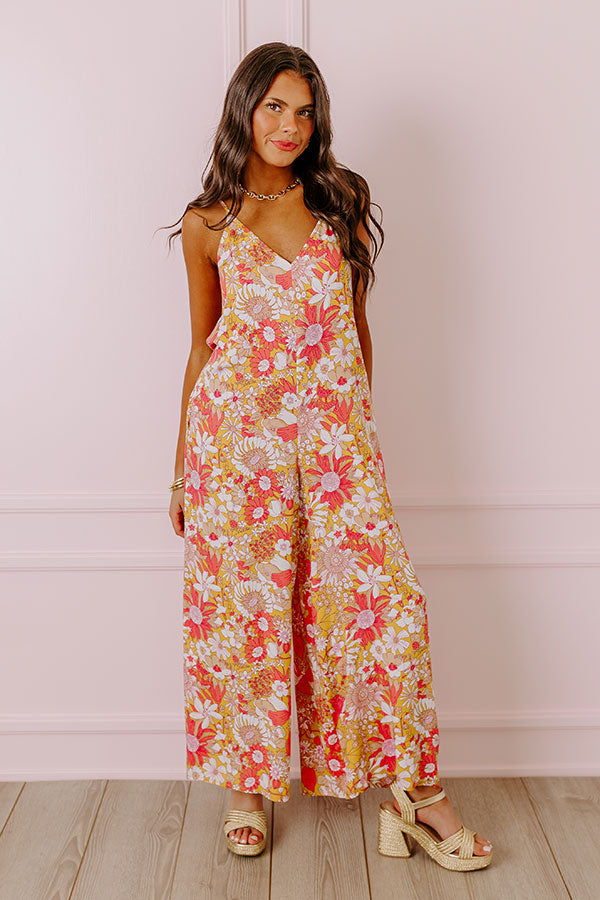 Casually Chic Floral Jumpsuit in Primrose Yellow