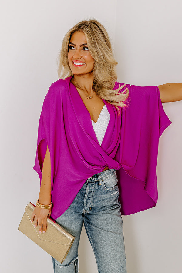 Party On The Go Surplice Top in Orchid