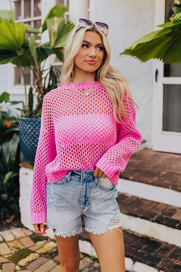 Tranquil Horizon Knit Top in Pink