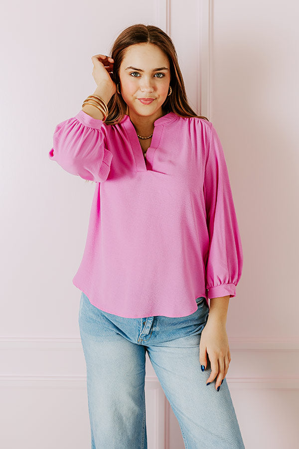 Casual Moment Shift Top in Pink