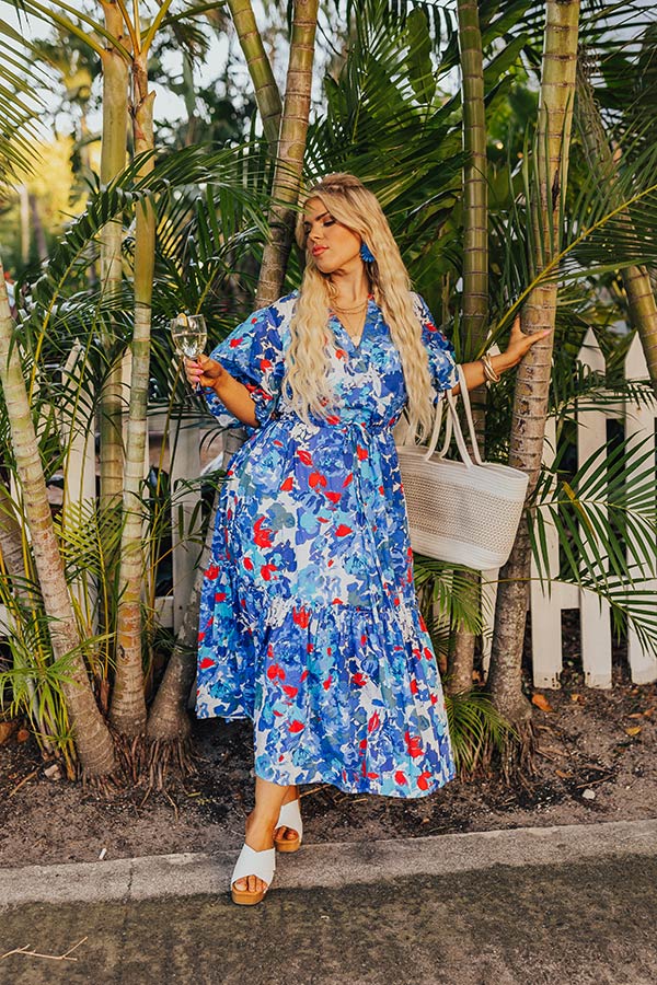 Pretty In Blooms Midi in Royal Blue Curves