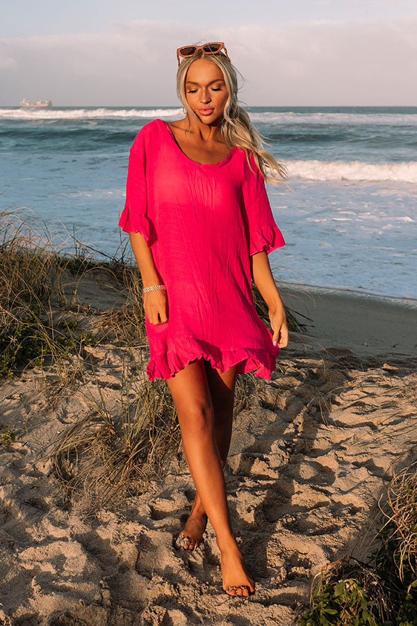Sandy Shores Cover Up in Hot Pink