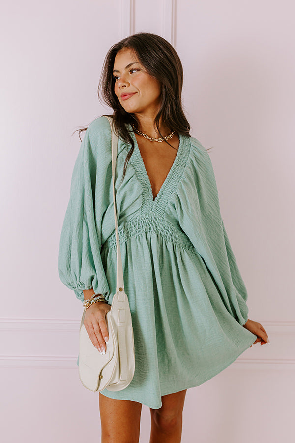 Around The Block Babydoll Dress In Pear