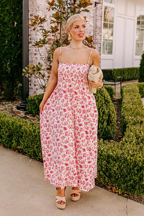 Smiles and Sunshine Floral Maxi in Ivory Curves