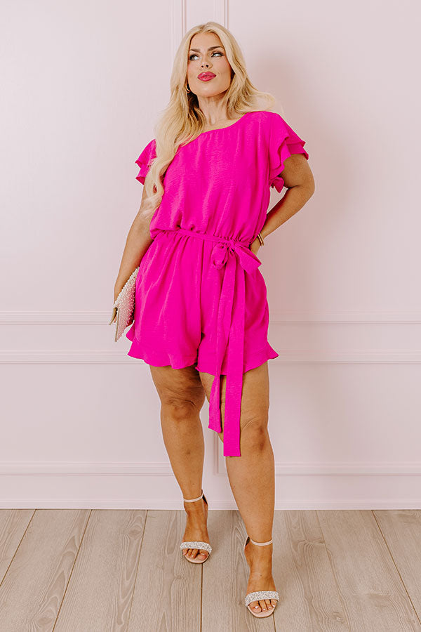 Perks of Paradise Romper in Hot Pink Curves