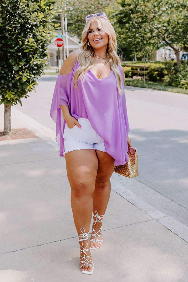 Call Me Chic Bodysuit In Lavender  Curves Image - 1