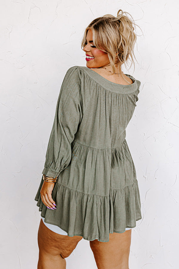 Sweeter Than Pie Babydoll Top In Olive Curves Image - 3