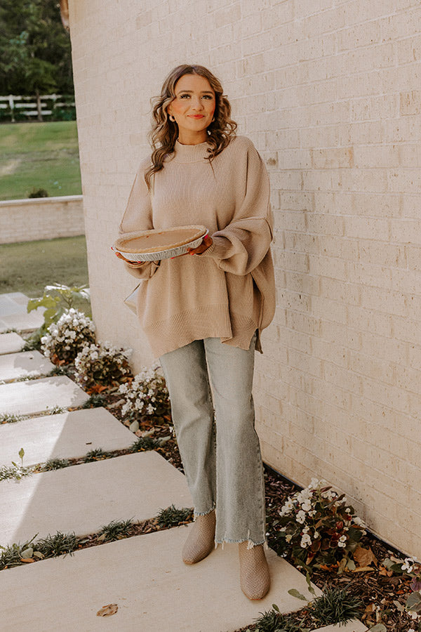 Full Of Warmth Tunic Sweater In Warm Taupe Image - 2