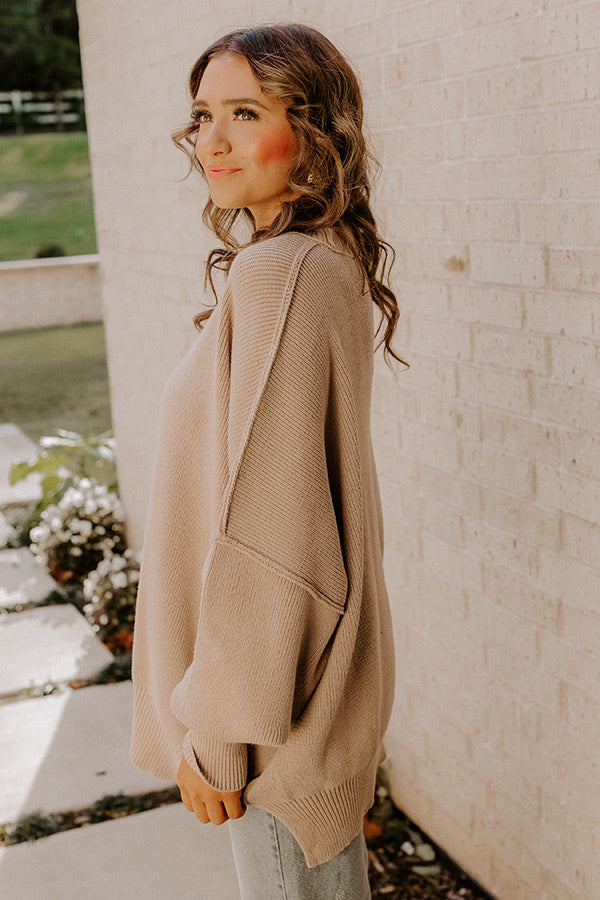Full Of Warmth Tunic Sweater In Warm Taupe Image - 4