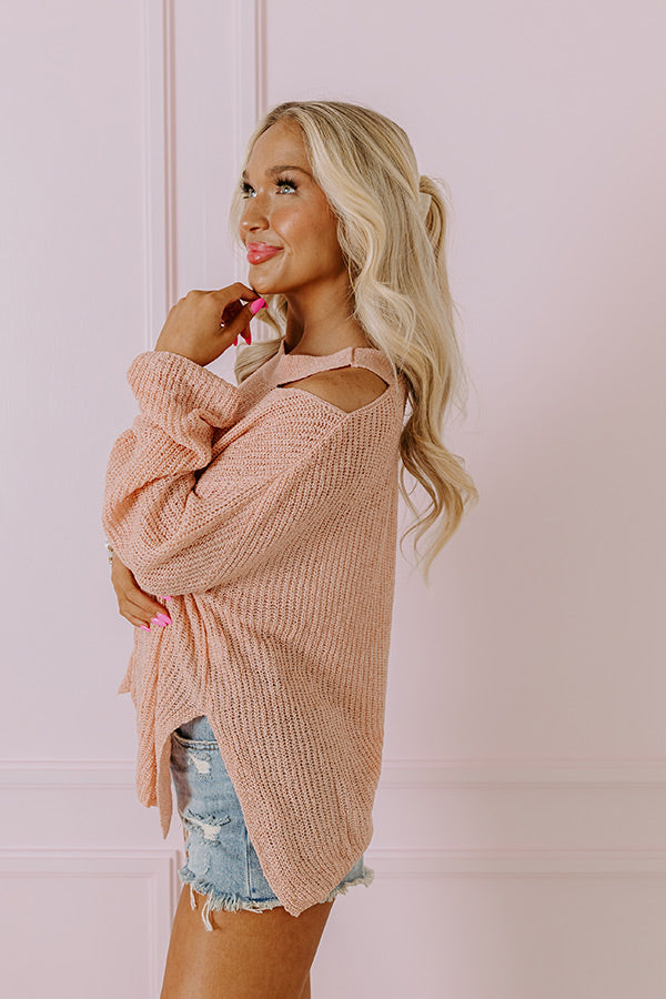 Simply Curated Knit Top In Pink