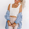 Beach Daydream Knit Crop Top In White Image - 1