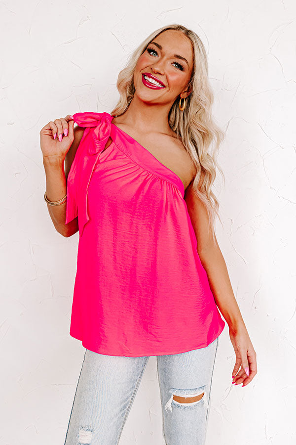 Flirty At Heart Shift Top In Hot Pink