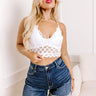 Writing Love Notes Crochet Bralette In White Curves Image - 1