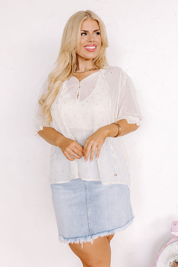 One To Remember Shift Top In White Curves