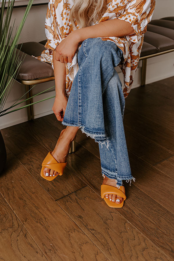 The Sequoia Faux Leather Sandal In Orange