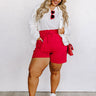 Ready For Aughts Shorts In Red Curves Image - 1