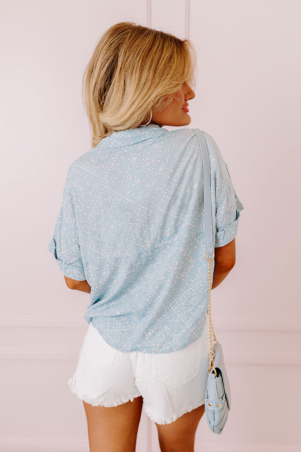 Soho Endeavors Paisley Top In Sky Blue Image - 4