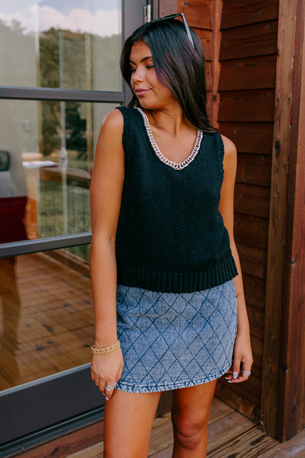Truly Talented Knit Top In Black