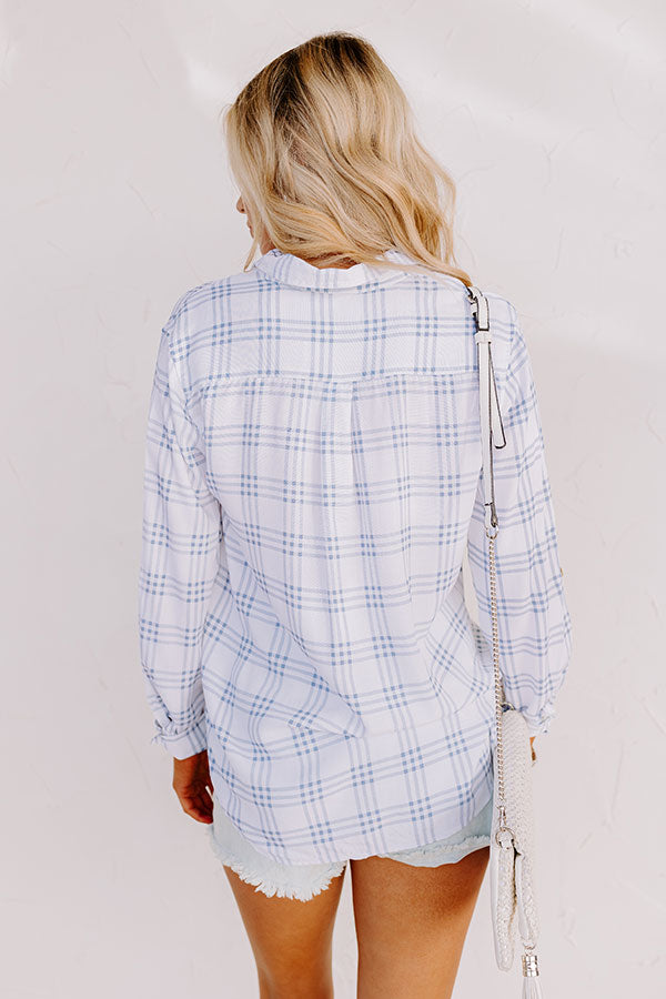True Intention Button Up Top In Blue Image - 4
