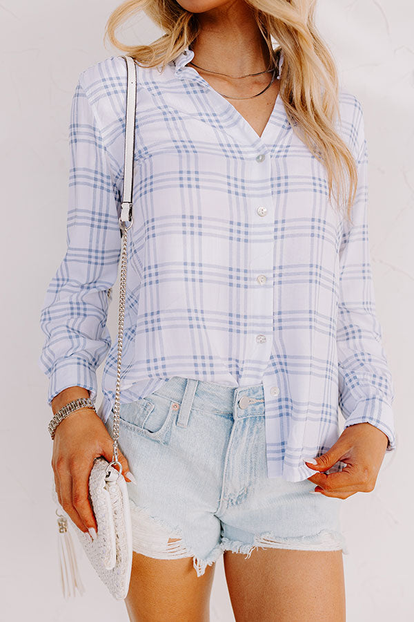 True Intention Button Up Top In Blue Image - 3