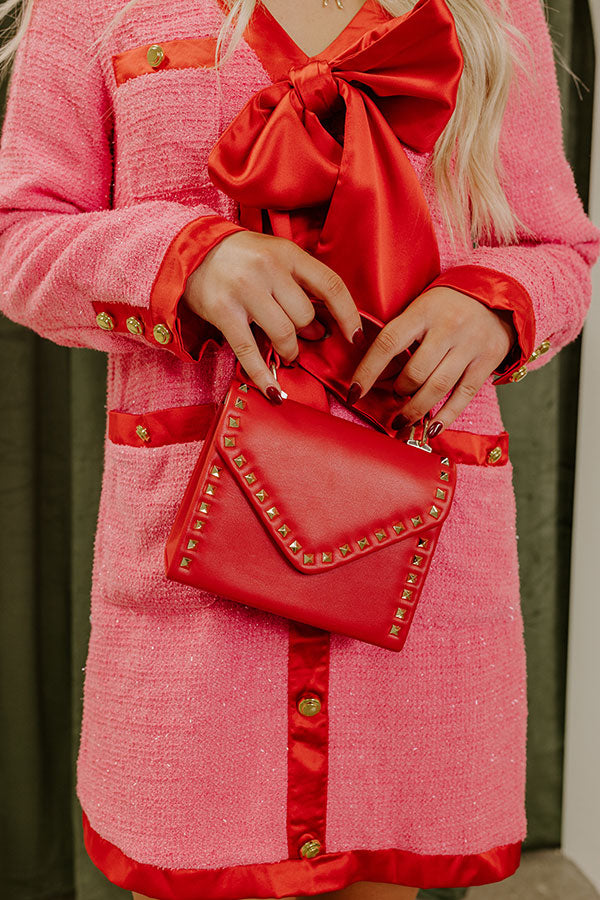 Vineyard Bound Studded Purse In Crimson Image - 1