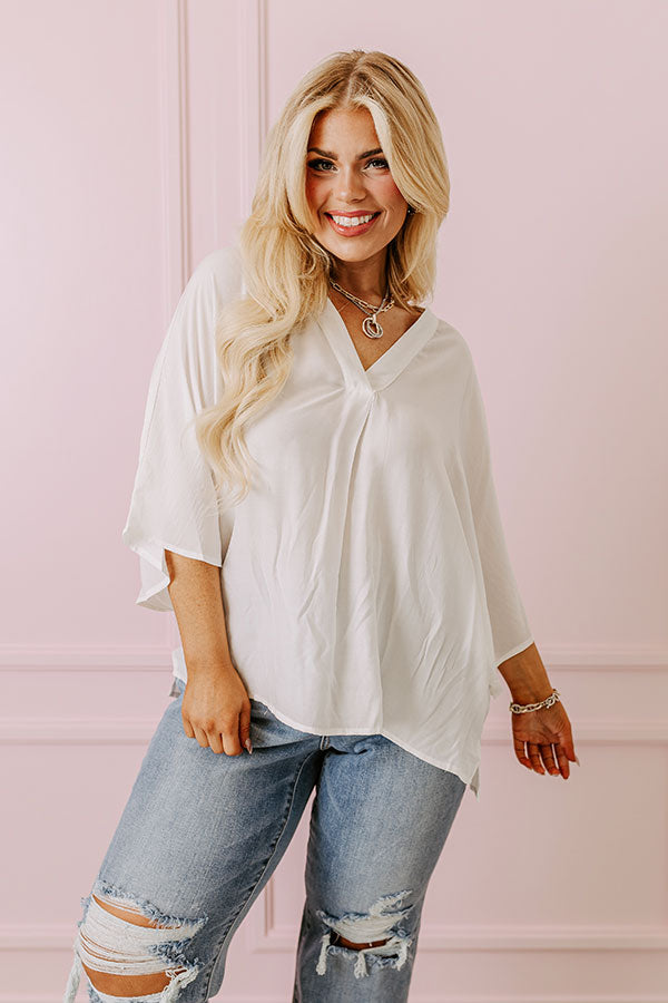 Stay And Chat Shift Top In Ivory Curves