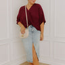 Stay And Chat Shift Top in Maroon Curves Image - 1
