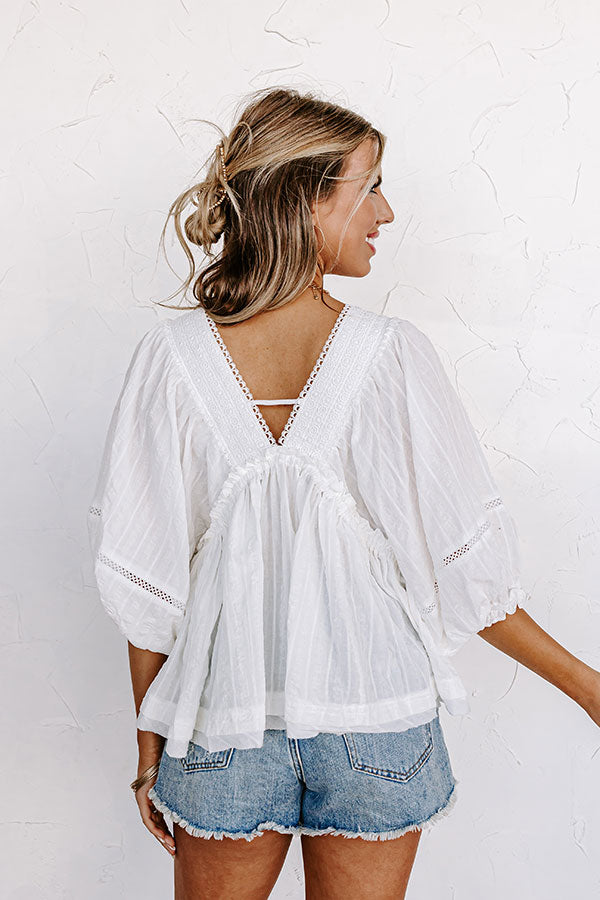 Wild Dreams Babydoll Top In White