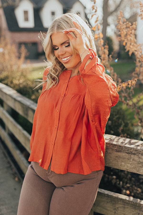 Made For Each Other Shift Top In Rust Curves