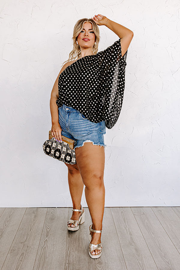 Ready To Wine Down Polka Dot Top Curves Image - 2