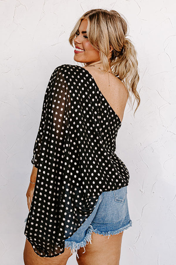 Ready To Wine Down Polka Dot Top Curves Image - 3