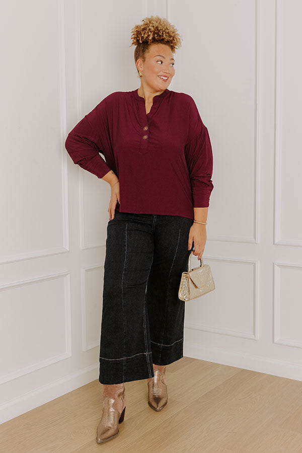 Balcony Nights Shift Top In Windsor Wine Curves Image - 2