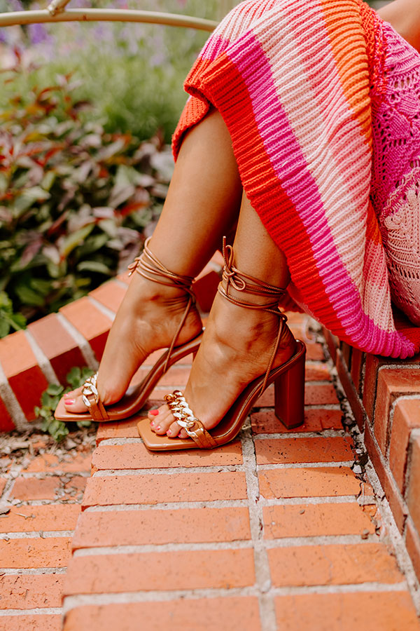 The Emilio Lace Up Heel In Camel