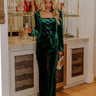 Chic Influencer High Waist Straight Leg Velvet Pants In Hunter Green Image - 1
