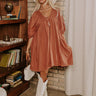 Writers Retreat Babydoll Dress In Rust Image - 1